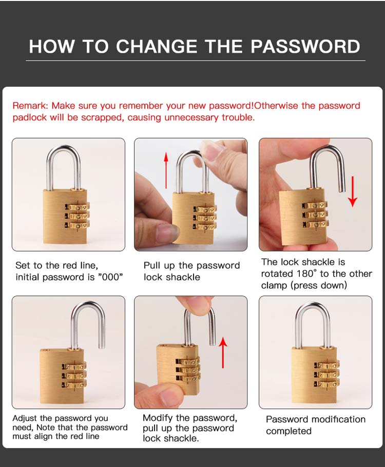 Brass Solidpassword Lock 5