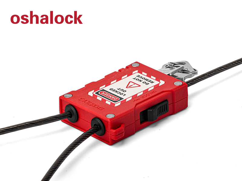 Adjustable cable lockout padlock with stainless steel cable and