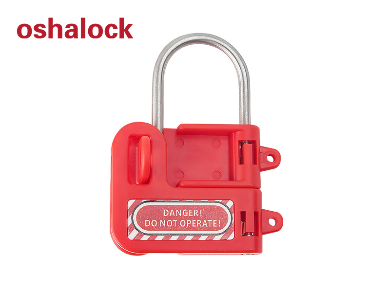 lockout hasp with Red Plastic Handle