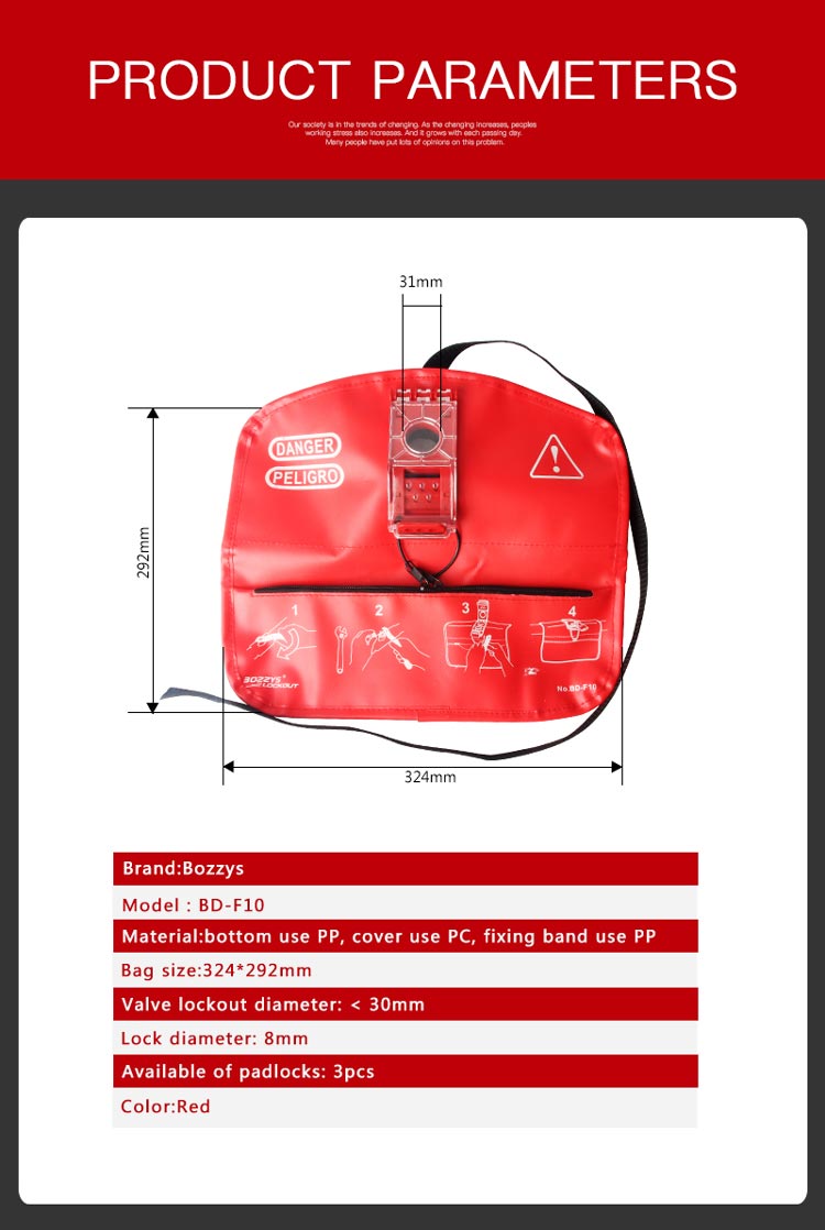 Flange Valve Lockout Bag BD-F10 4