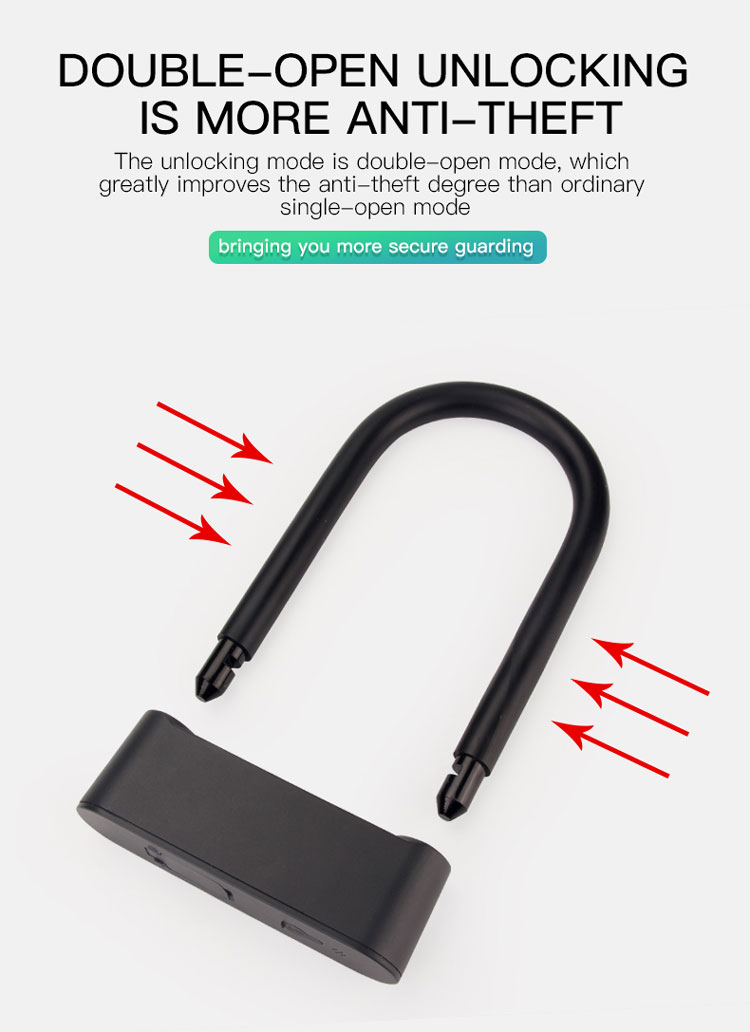 Smart Fingerprint U-Type Bicycle Lock U4 15