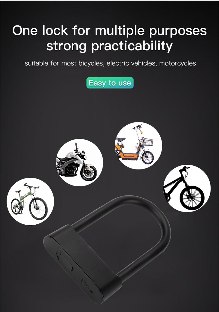 Smart Fingerprint U-Type Bicycle Lock U4 18