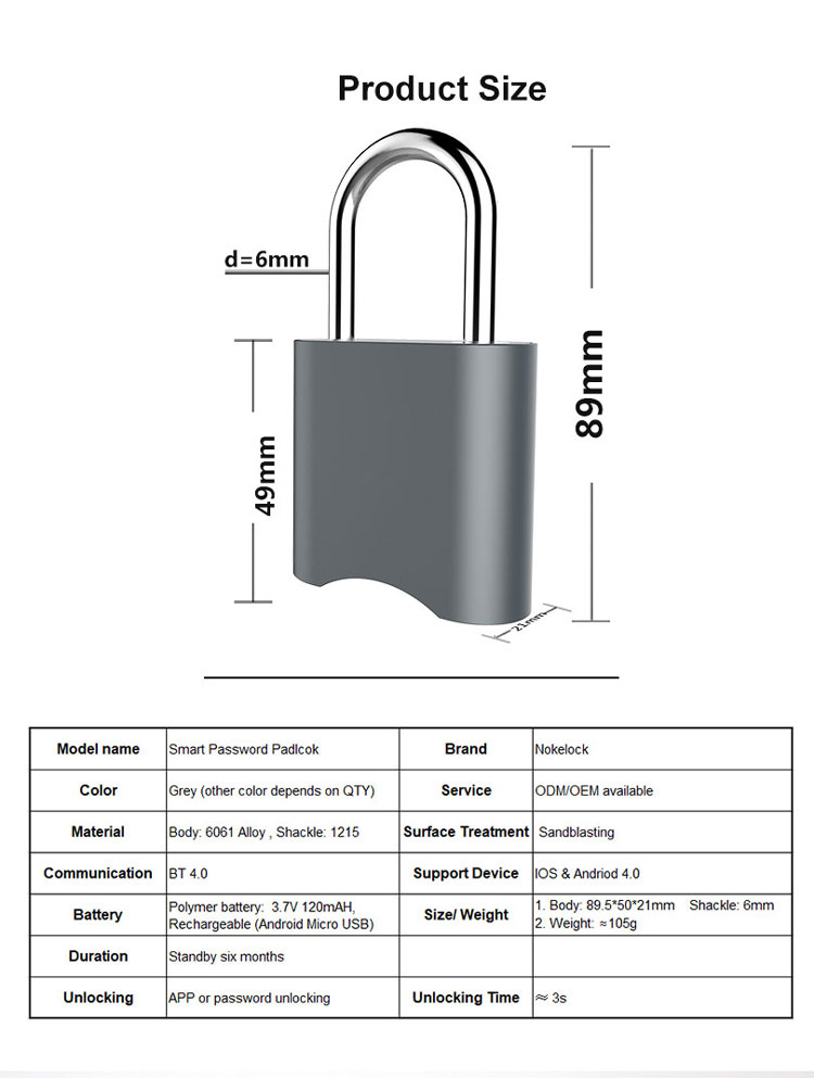 Smart Password Padlock M3 13